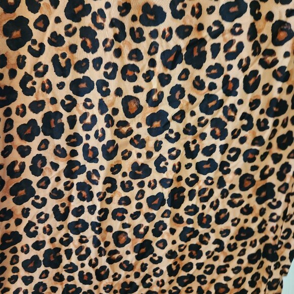 Women's Leopard Print Ruffle Waist Cover up Pants Brown Sz L Shade & Shore Brown - Picture 4 of 13
